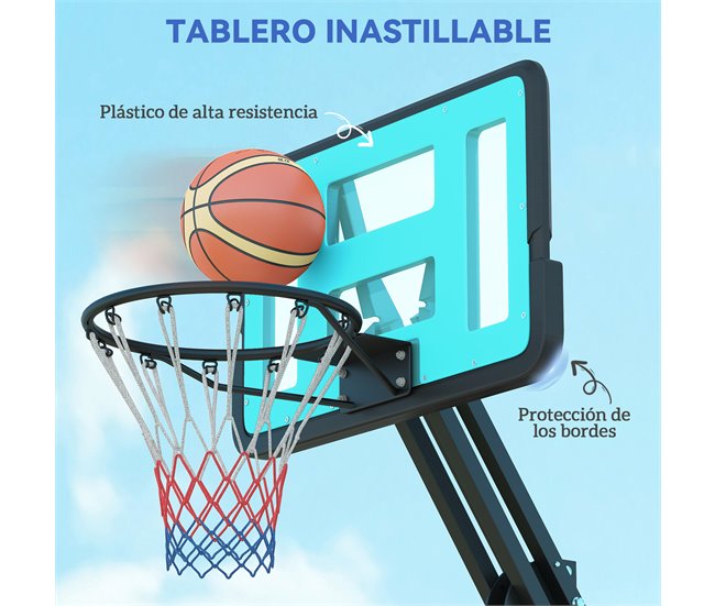 Tabela de Basquetebol Aço, Plástico e PE SPORTNOW Preto