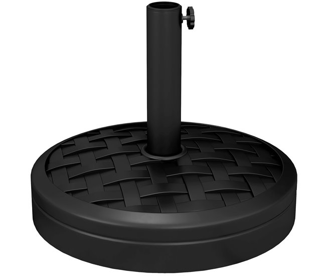 Base Chapéu de Sol HDPE, concreto, aço Outsunny Preto