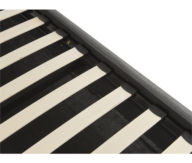 Beliani Cama com estrado Poliéster DINAN 147x214 Cinza Escuro