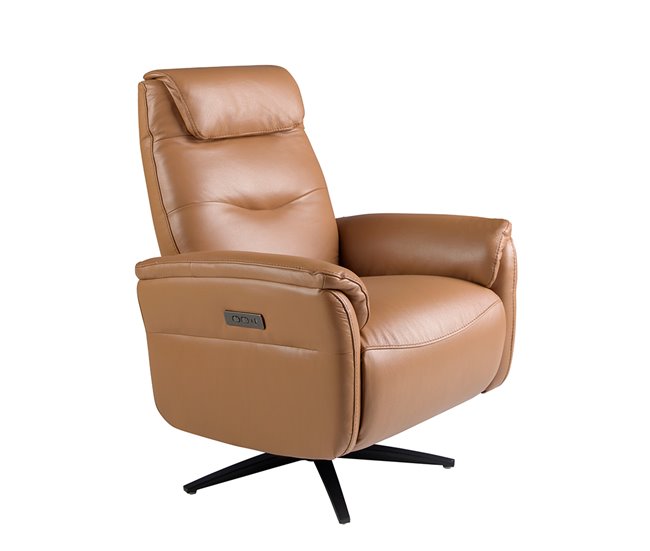 ANGEL CERDA Poltrona giratório em pele castanha Castanho