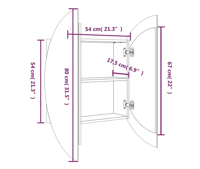 armário de casa de banho 80 Branco
