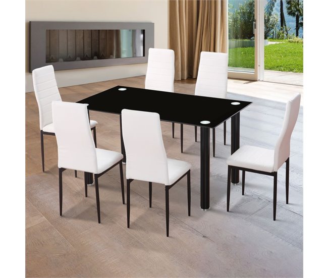  Mesa de jantar Ake 80x80 Preto