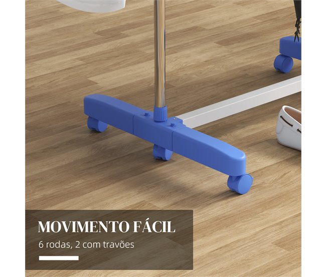 Estendal de Roupa ABS, PP e Aço HOMCOM Azul