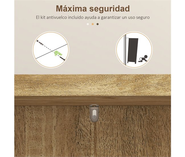 Armário para Cozinha MDF e Vime HOMCOM, casa - cozinha Castanho