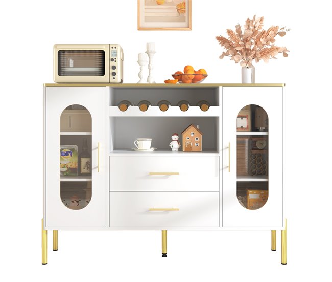 Aparador com 2 portas e 2 gavetas Branco