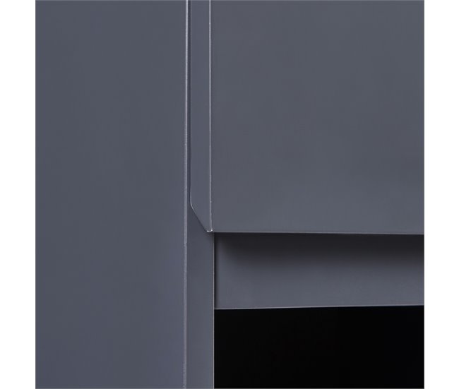 Armário de parede Overath com porta [en.casa] Cinza