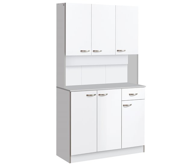 Armário de Cozinha Placa PB, metal HOMCOM, casa - cozinha Branco