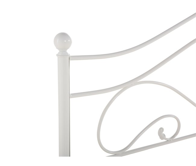 Beliani Cama com estrado Metal LYRA 162x209 Branco