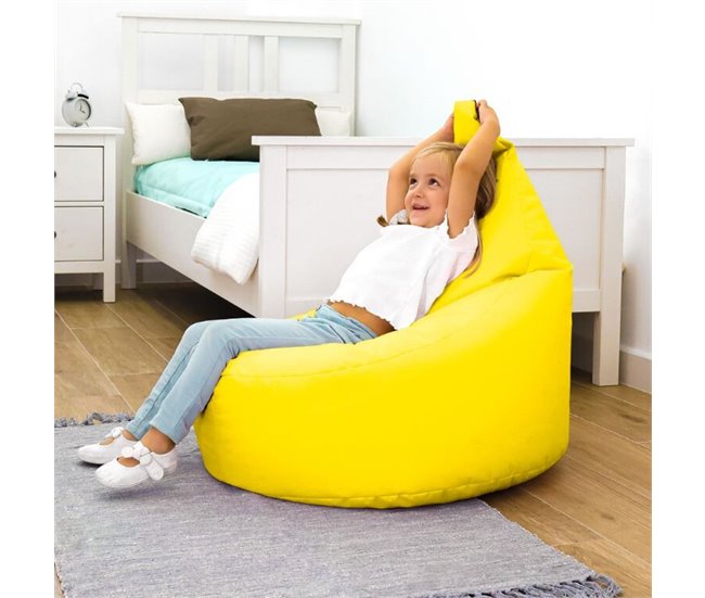Poltrona estofada em couro sintético para interior HAPPERS Amarelo