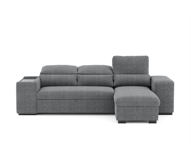 Chaise longue com cama HOXTON Cinza