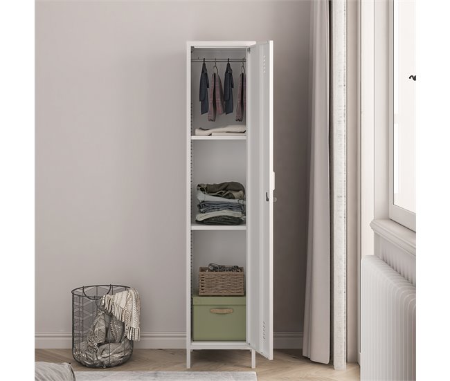Armário de roupeiro Seinäjoki em aço 38 Branco
