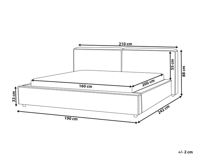 Beliani Cama com estrado Bouclé LINARDS 210x242 Branco
