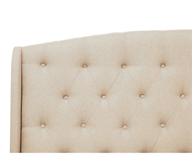 Beliani Cama com estrado Poliéster BORDEAUX 147x217 Bege