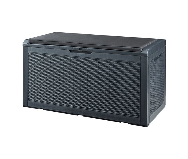 Arca de exterior Atella 380 L com almofada Preto