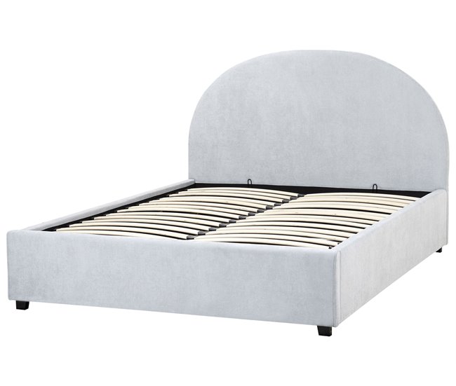 Beliani Cama baú Poliéster VAUCLUSE 154x214 Azul Claro