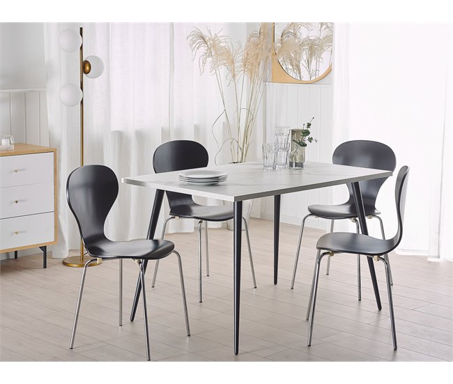 Beliani Mesa de refeições para 4 pessoas SANTIAGO 80x120 Branco