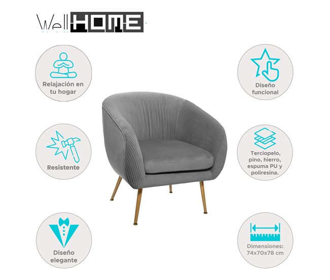 WELL HOME - Poltrona "Solaro" Cinza