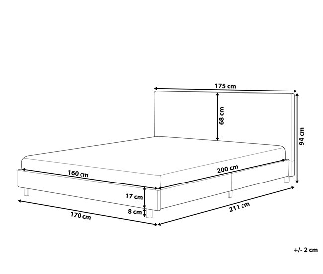 Beliani Cama Bouclé ALBI 175x211 Bege