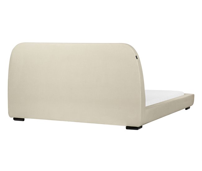 Beliani Cama de água Poliéster ROISEL 181x226 Creme