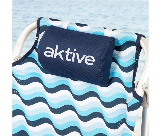Aktive Pacote com 2 cadeiras de praia dobráveis Aruba 5 posições Azul