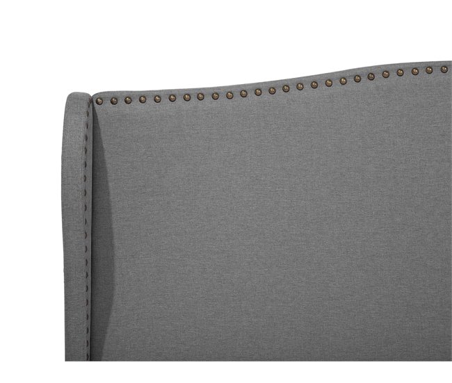 Beliani Cama com estrado Poliéster COLMAR 150x215 Cinza