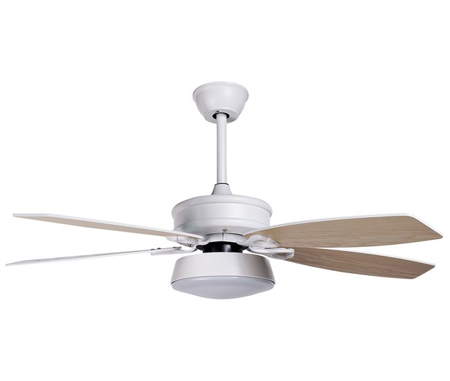 Beliani Lâmpada de teto com ventilador LOGAN Branco