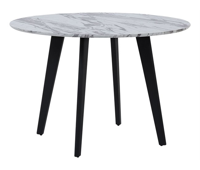 Beliani Mesa de comedor MOSBY 110x110 Cinza