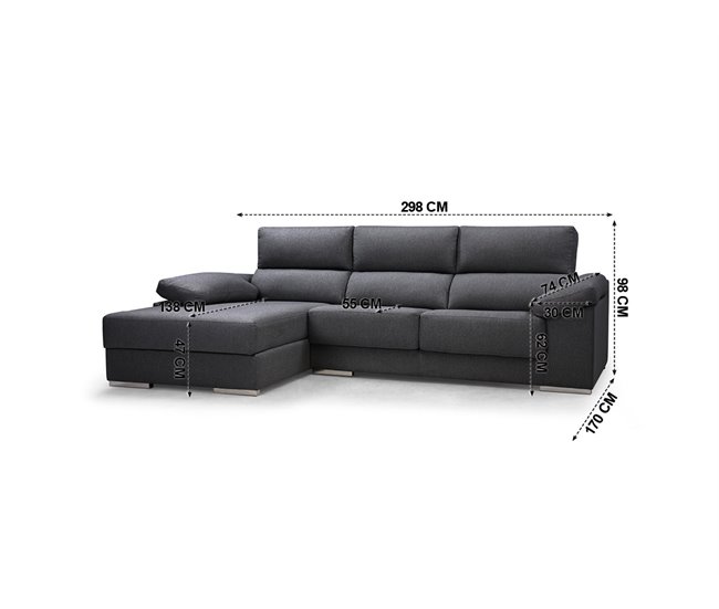Chaise longue NOEMI Antracite