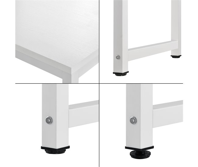 Mesa de trabalho Mesa de trabalho Herning Aço/Aço carbono/Aglomerado 120x60 Branco