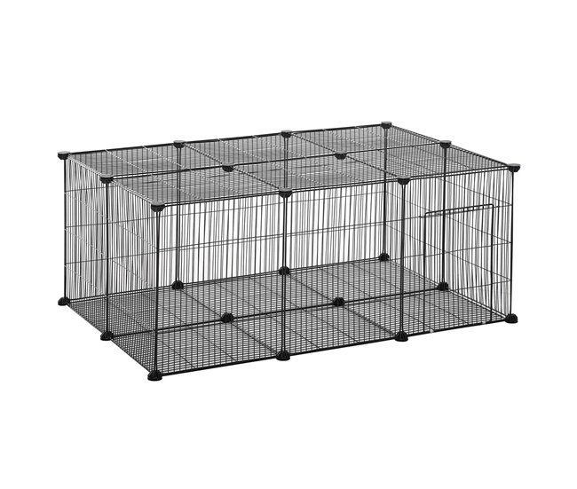 Recinto para Animais Metal, PP PawHut Preto