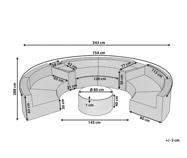Beliani Conjunto lounge SEVERO Areia