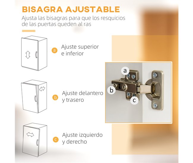 Armário de Cozinha Melamina de Madeira, Metal e Plástico HOMCOM 100 Branco