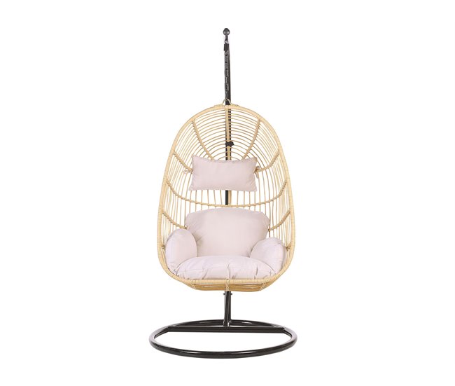 Beliani Sillón colgante CASOLI Cinza