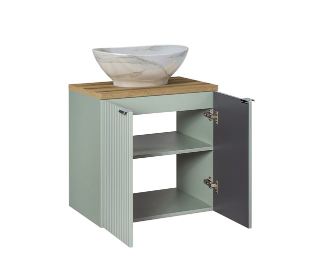 Móvel de lavatório simples 2 portas Verde Jade Verde