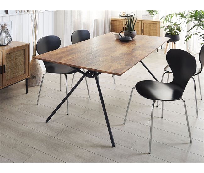 Beliani Mesa de jantar AMSTERDAM Castanho