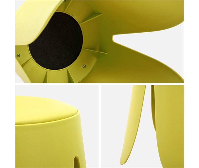 Conjunto de 2 bancos empilháveis, couro sintético, NIKI Amarelo