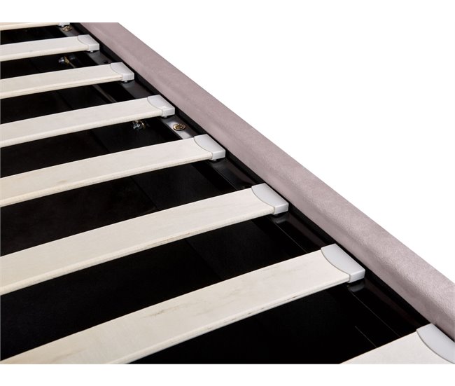 Beliani Cama com armazenamento Veludo SEZANNE 170x215 Rosa