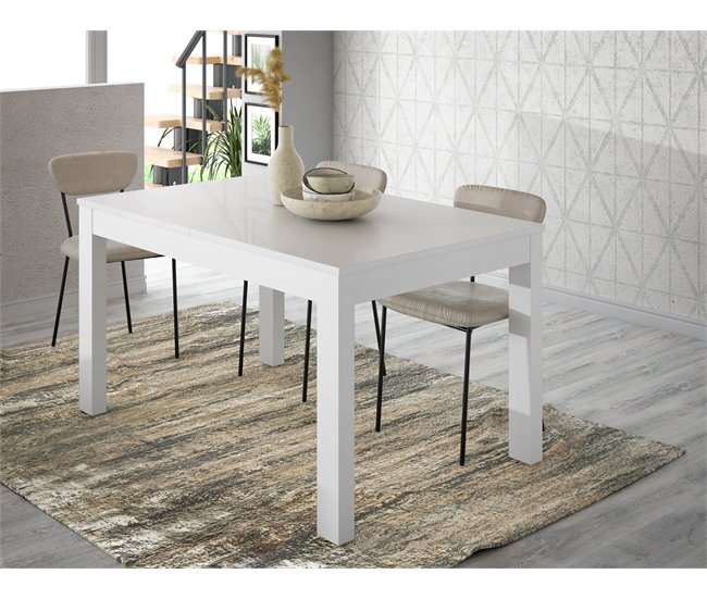 Mesa de jantar extensível MONTREAL branco Branco Brillo