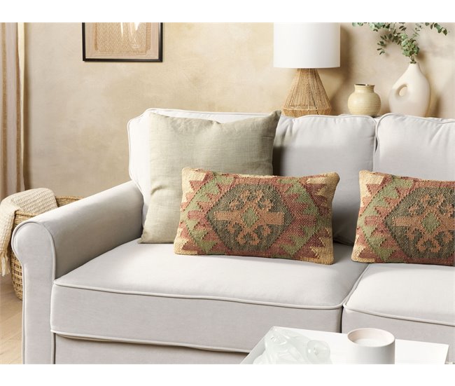Beliani Almofada decorativa CUMBUM Multicor