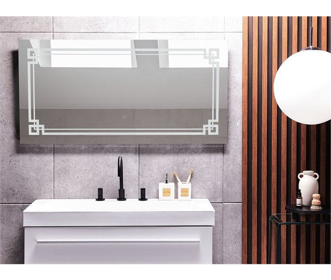 Beliani Espejo de baño AVRANCHES Cinza