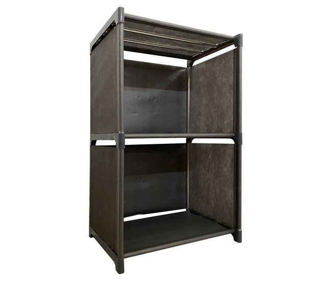 Estante de armazenamento 3 andares PVC e tecido Nyana Home 62x41x29 cm 41 Preto