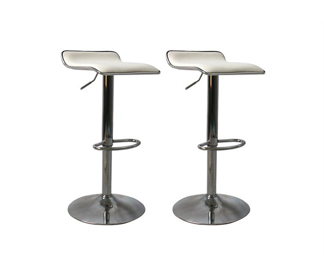 Conjunto de 2 bancos ajustáveis KENY branco Branco