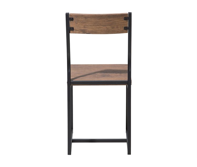 Conjunto de 4 cadeiras de jantar LAREDO Castanho/Preto Castanho