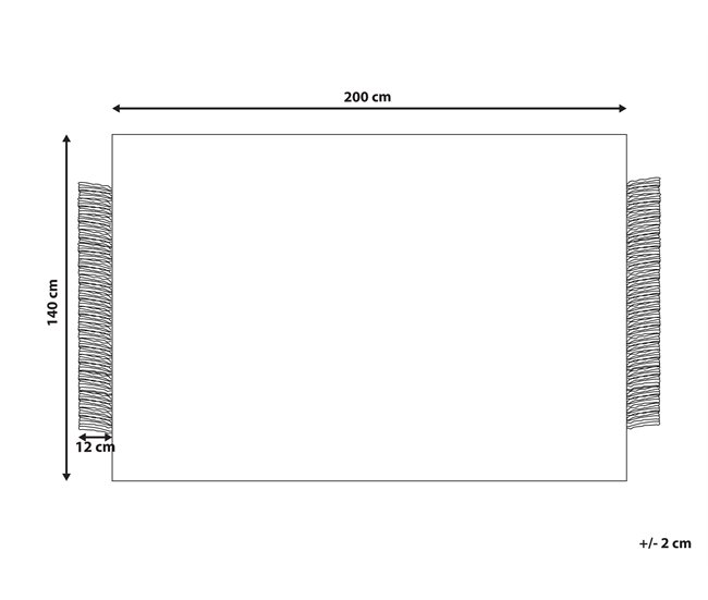 Beliani Pelos curtos ATLANTI 140x200 Branco/ Bege