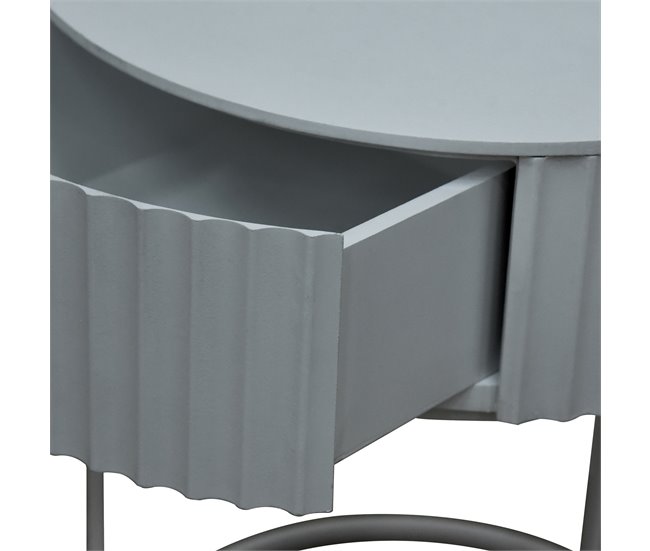 Mesa de apoio Rill redonda com gaveta [en.casa] 40x40 Branco