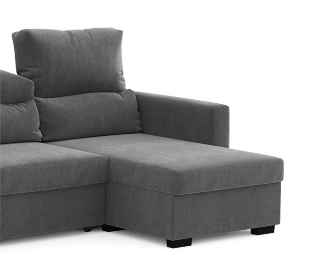 Chaise longue conversível em cama ARAM Cinza