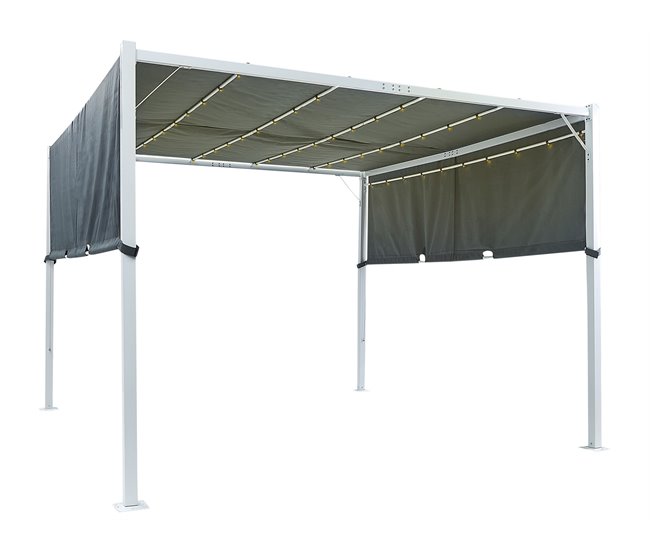 Beliani Pérgola de Jardim PARGA Cinza