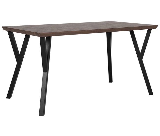 Beliani Mesa de jantar BRAVO 80x140 Castanho
