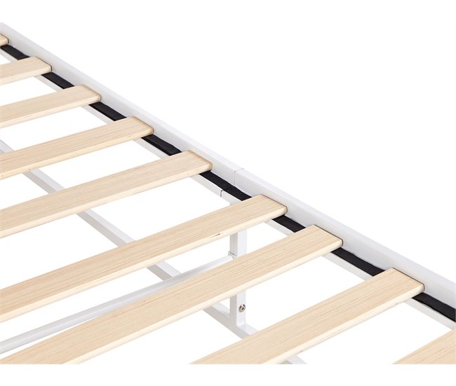 Beliani Cama com estrado Ferro VIRY 186x206 Branco