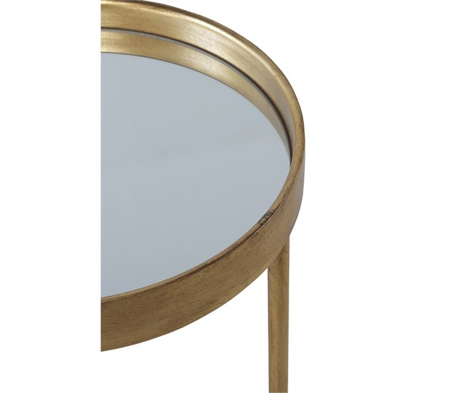 Mesa Lateral de Metal Dourado